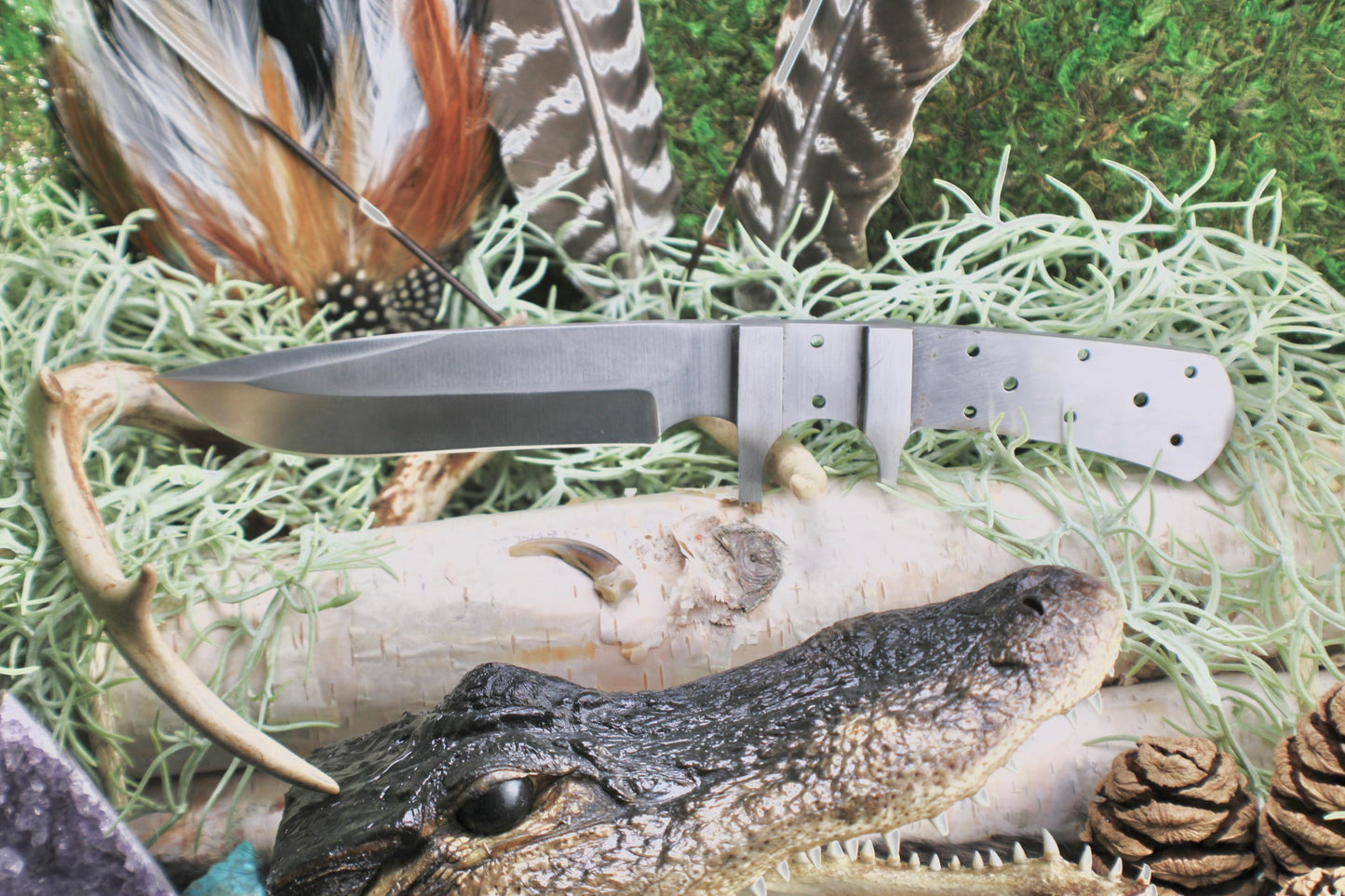 Premium high quality sub hilt Knife Blade Blank with Sheath. 440c stainless steel