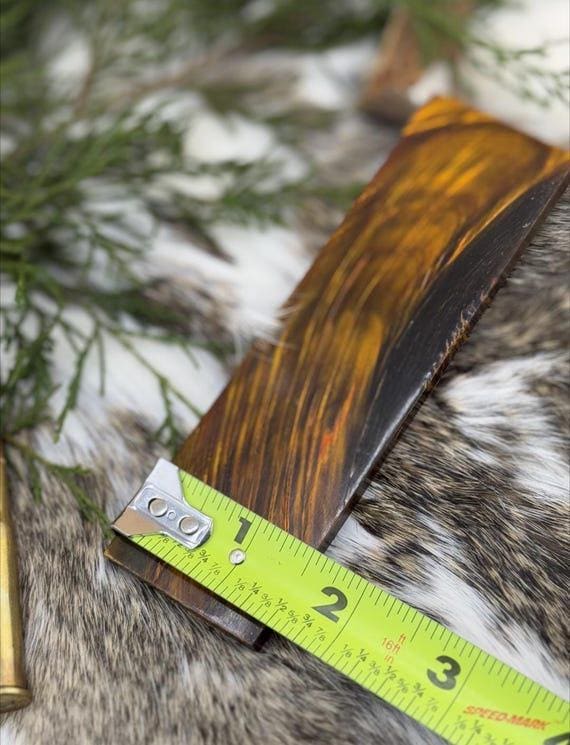 Premium buffalo horn knife handle scale pair | 5x1.5x1/4 | | high quality dyed honey / yellow horn knife making materials | Luxury imported