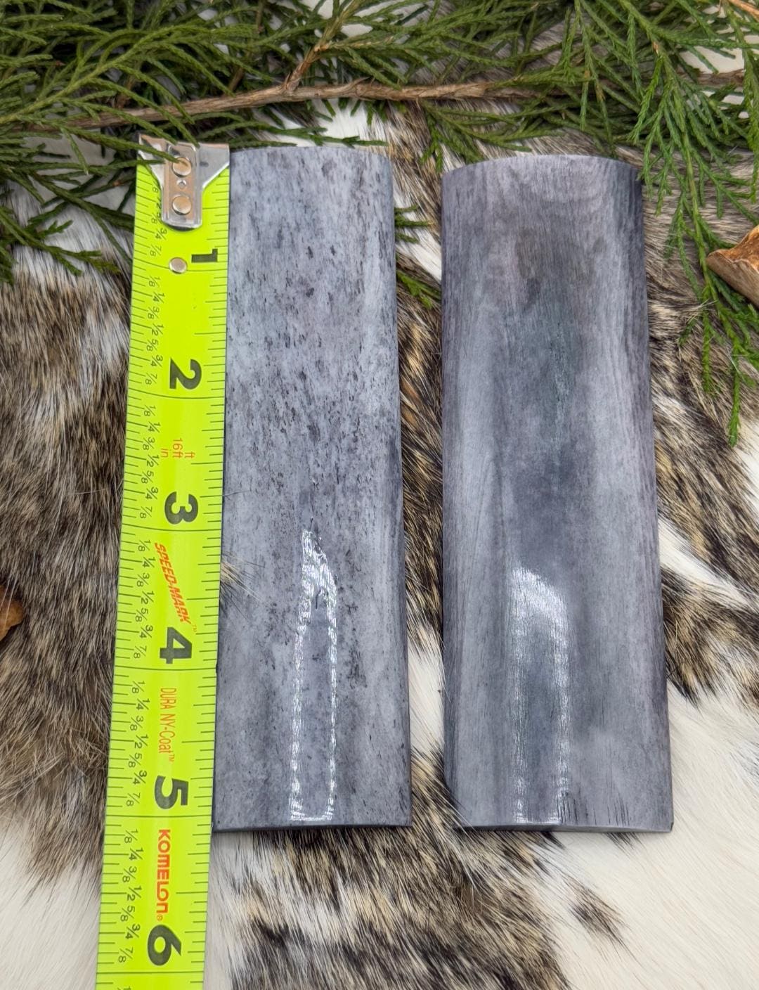 Premium camel bone knife handle scale pair | 5x1.5x1/4 | | high quality dyed black bone knife making materials | luxury imported scales