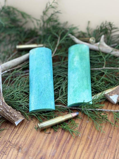 Premium camel bone knife handle scale pair | 5x1.5x1/4 | | high quality dyed aqua blue bone knife making materials | luxury imported