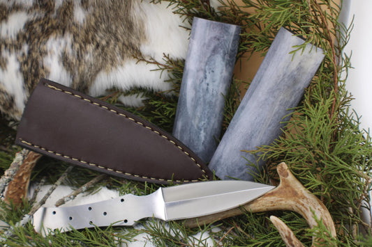 Premium Boot Dagger Blade Blank with Sheath. 440c stainless steel