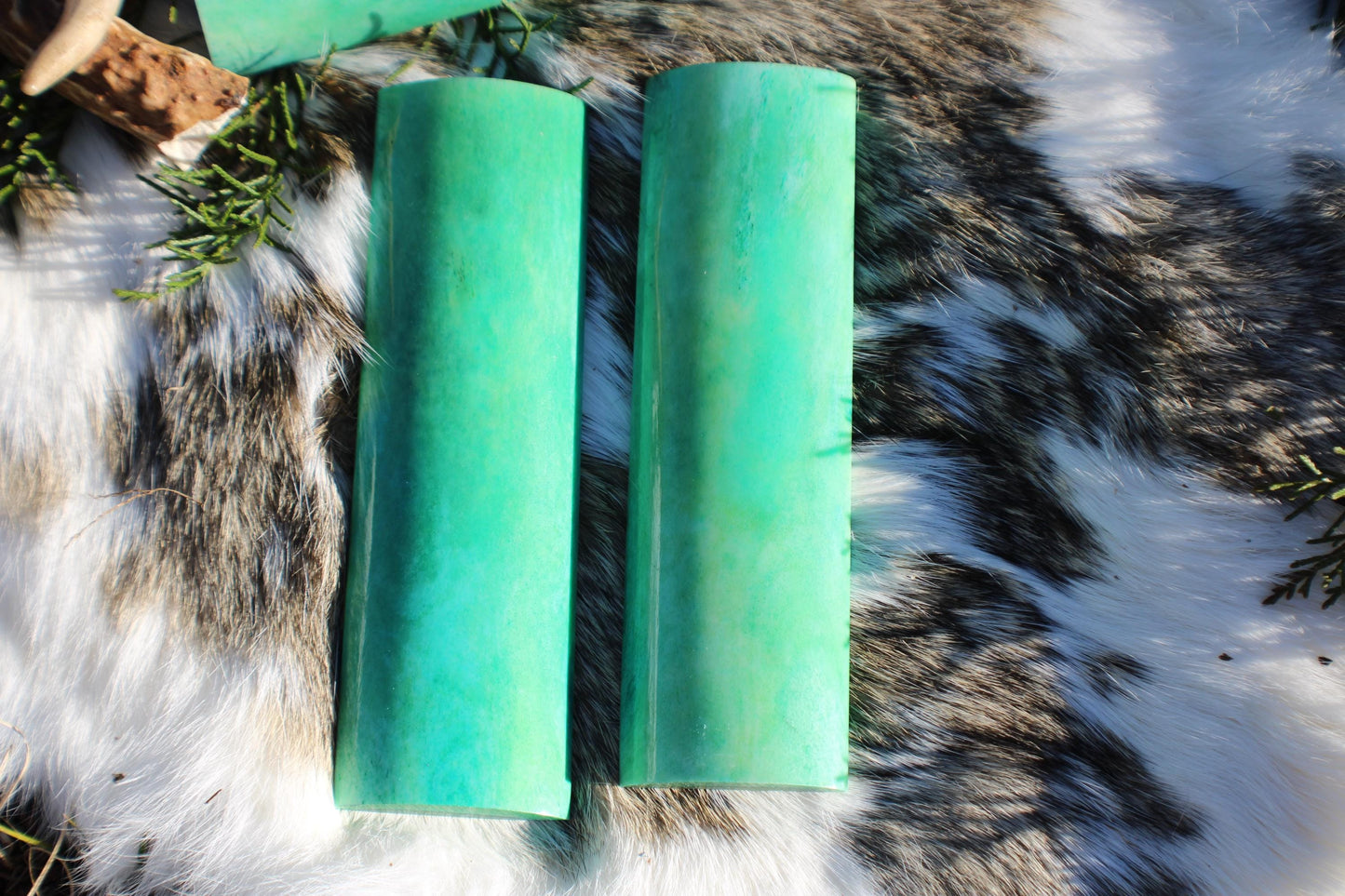 Premium camel bone knife handle scale pair | 5x1.5x1/4 | | high quality dyed aqua blue bone knife making materials | luxury imported